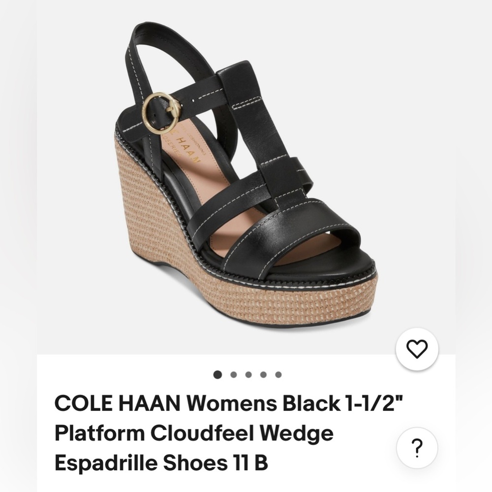 Cole Haan Black Sandals with Adjustable Straps